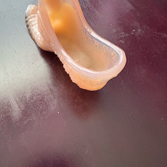 Fenton Pink frosted Glass Shoe Accent - Picture 2 of 5